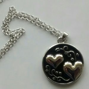 Sisters Pendant Silver Tone on Adjustable Chain